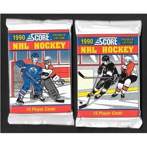 2 PACKS 1990/91 Score Premier Edition Hockey Card Pack Martin Brodeur Rookie ?
